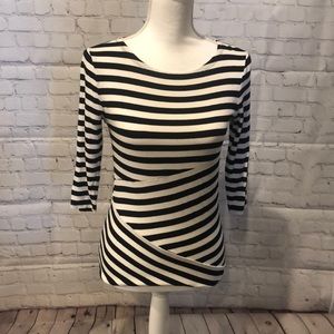Black white striped long sleeve shirt size XS